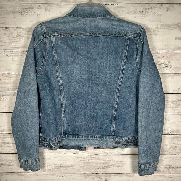 Lucky Brand Denim Cotton Stretch Jean Jacket Trucker Tomboy Pockets S - Picture 2 of 7